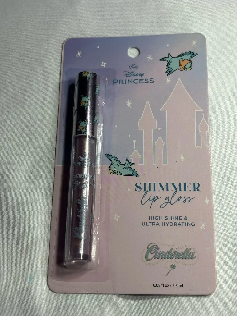 4 New Disney Princess Cinderella Lip Gloss & Lip Oil Set - Blue and Pink